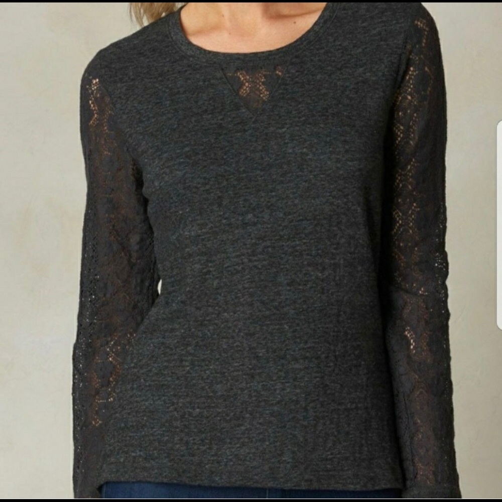 Prana Darla Lace Sleeves Long Sleeve- S